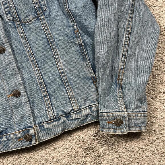 90’s The Territory Ahead Aztec Collar Denim Jean Jacket Vintage Womens Large - Picture 2 of 11
